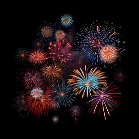 夜幕星空烟花素材