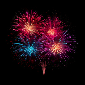 夜幕星空烟花素材