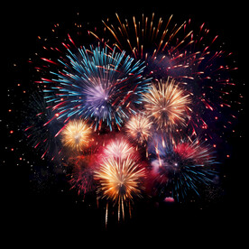 夜幕星空烟花素材