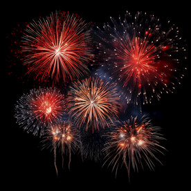 夜幕星空烟花素材