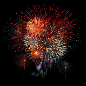 夜幕星空烟花素材