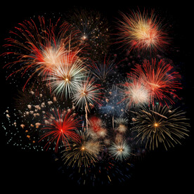 夜幕星空烟花素材