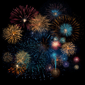 夜幕星空烟花素材