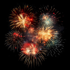 夜幕星空烟花素材