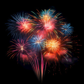 夜幕星空烟花素材