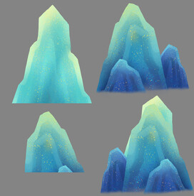 婚礼山峰 层叠山峰 国潮山峰