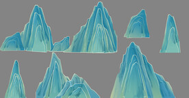 婚礼山峰 层叠山峰 国潮山峰