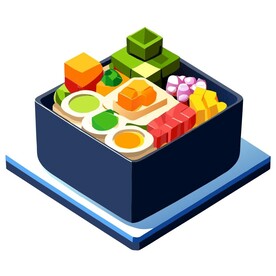 3D食物日式拼盘