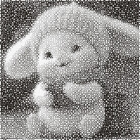 萌宠小兔子矢量线条图