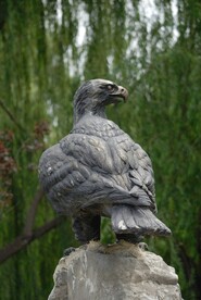 北京动物园的鹰雕塑