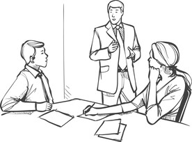 会议场景手绘图