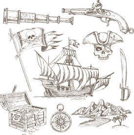 海盗素材手绘图