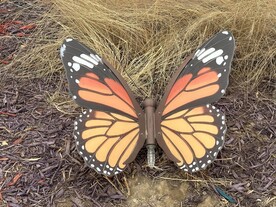 公园里的蝴蝶塑像