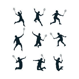 羽毛球运动员剪影