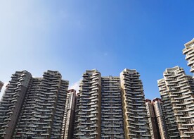 密集的城市小区排列风景摄影