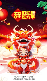 卡通龙年海报