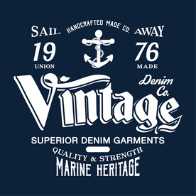 复古潮牌字母航海图案印花