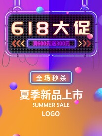 618活动钜惠大促活动海报