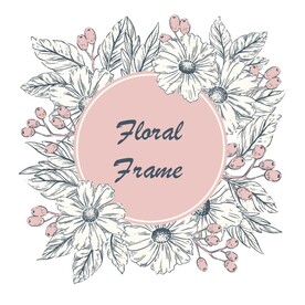 圆形矢量花朵花框