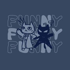 滑稽线条猫咪图案