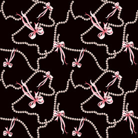 珍珠蝴蝶结四方连续家纺图案