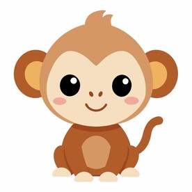 卡通风格的幼小的狒狒