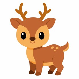 卡通风格的幼小的麋鹿