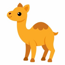卡通风格的幼小的骆驼