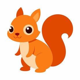 卡通风格的幼小的松鼠