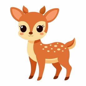 卡通风格的幼小的梅花鹿