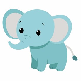 卡通风格的幼小的非洲象