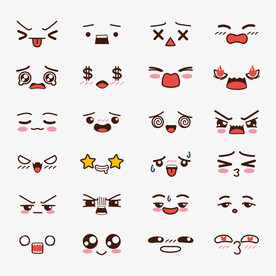 手绘卡哇伊脸合集