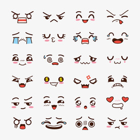 手绘卡哇伊脸合集