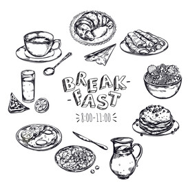 早餐手绘稿