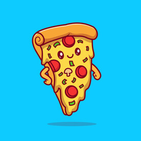 矢量卡通披萨