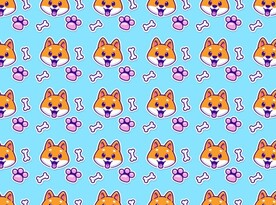 矢量卡通小狗背景