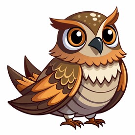 卡通风格的小猫头鹰