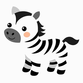 卡通风格的幼小的斑马