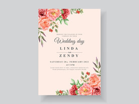 花卉婚礼邀请卡