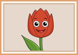 卡通郁金香花朵地垫图案