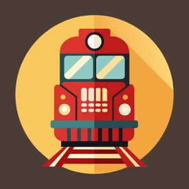 图标风格的火车正面