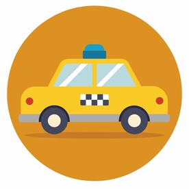 图标风格的出租车侧面