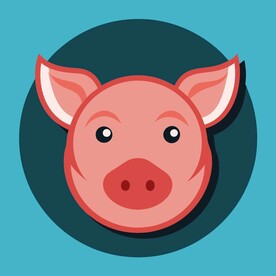 图标风格的猪头