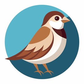 图标风格的麻雀