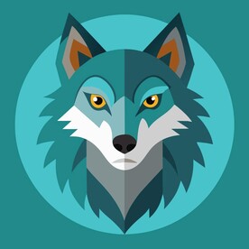 图标风格的狼