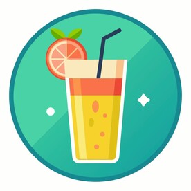 图标风格的桔子汁