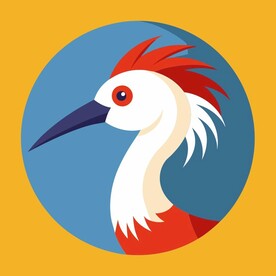 图标风格的朱鹮