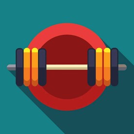 图标风格的举重杠铃
