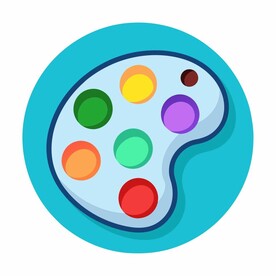 图标风格的染料盘