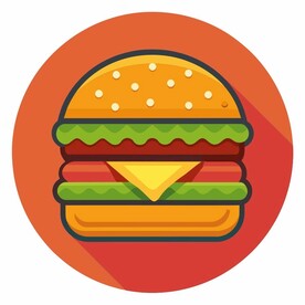 图标风格的双层牛肉堡